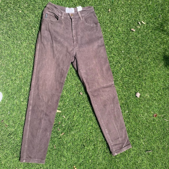 Vintage Armani Jeans Brown Stretchy Size 25 - Picture 2 of 4